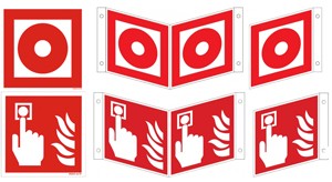 Hochwertiges Feuerlöscher Schild Feuerlöscher-Symbol-Schild F001,Gr.: 300 x  300 mm, mit selbstklebender Folie rot, Symbol nach ISO 7010 DIN EN ISO 7010  : : Baumarkt